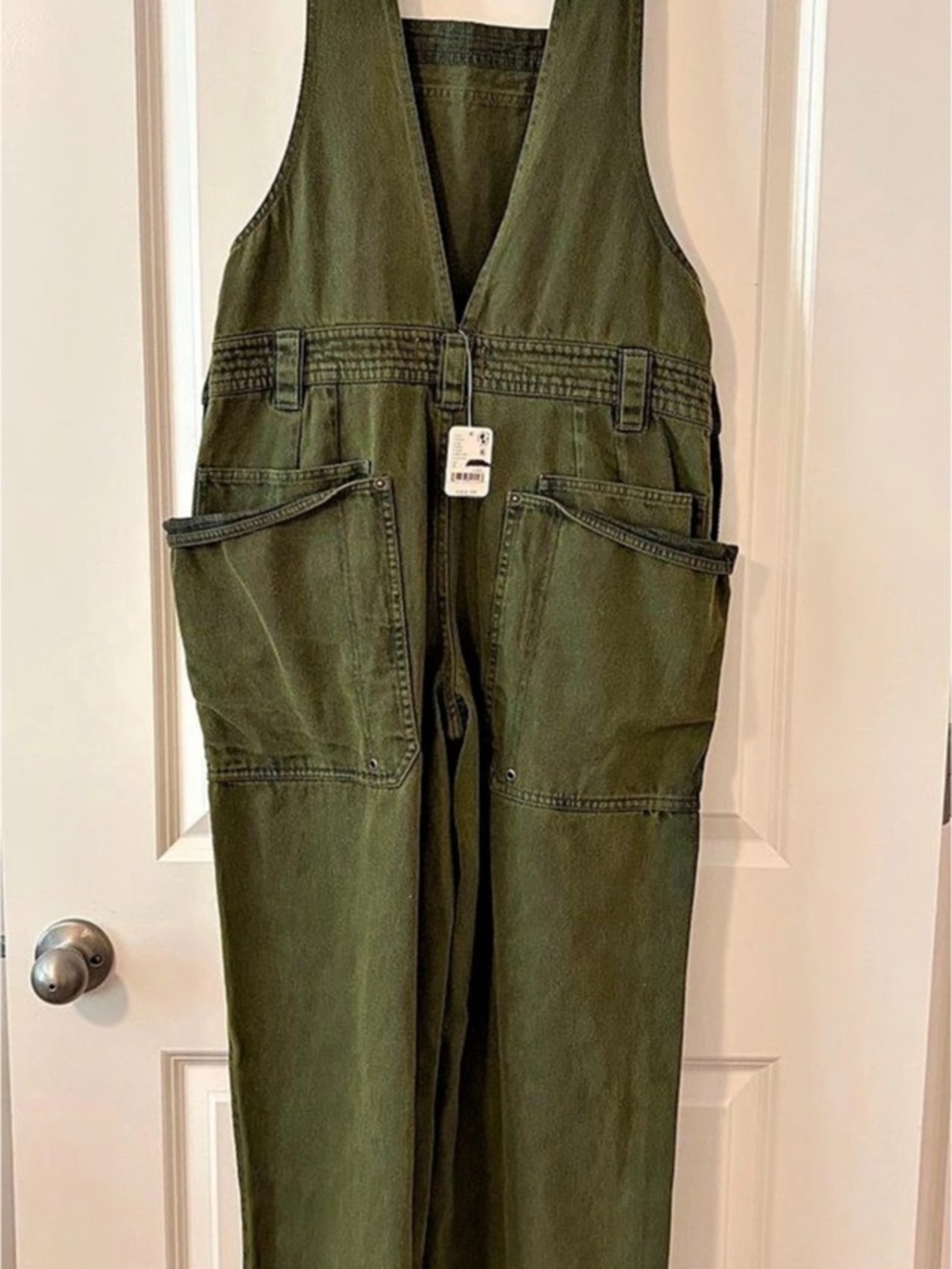 Free People - We the Free - Just in Time Overalls - Army Green S NWT - Picture 4 of 15